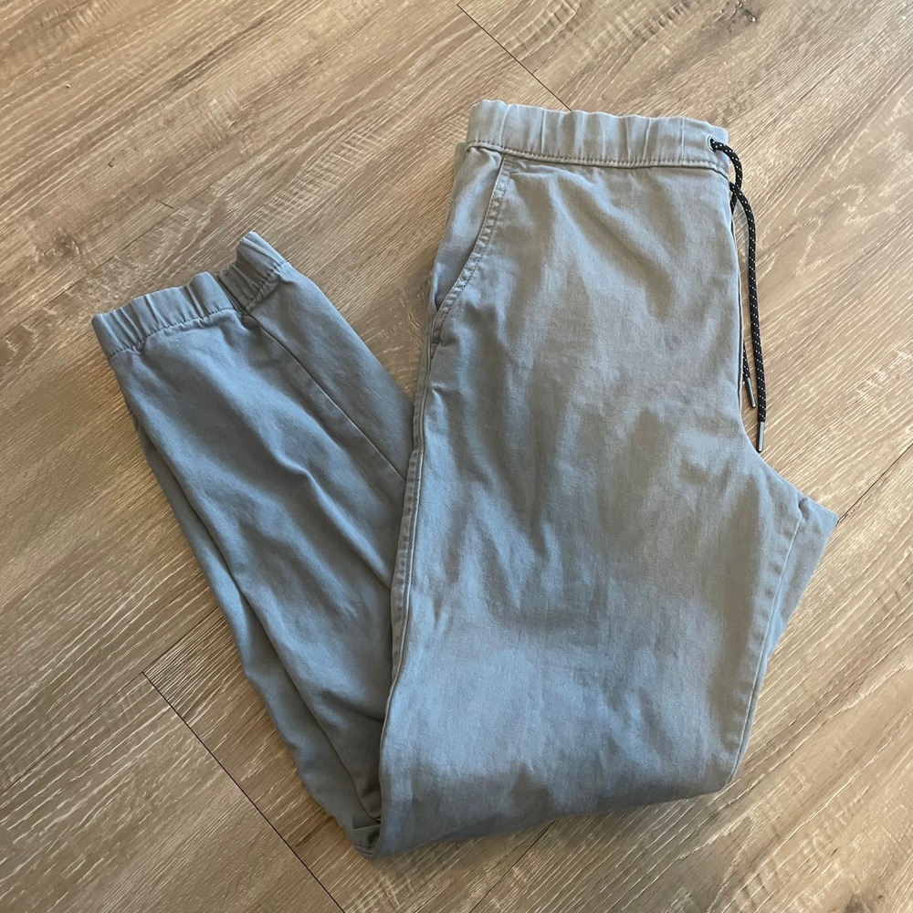 Urban Pipeline Mens Joggers Small Grey Cotton Spandex Twill Casual Drawstring